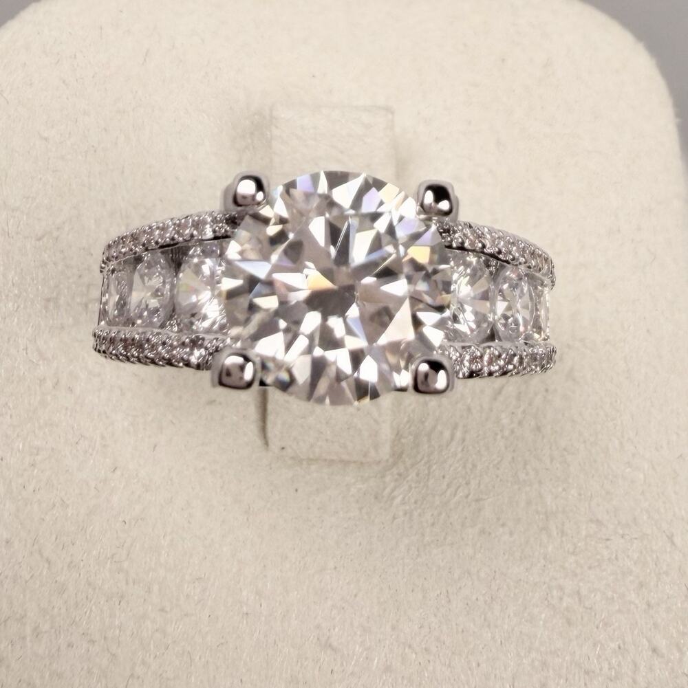 Genuine Moissanite Ring 3 CT Size 7 GRA Certified S925